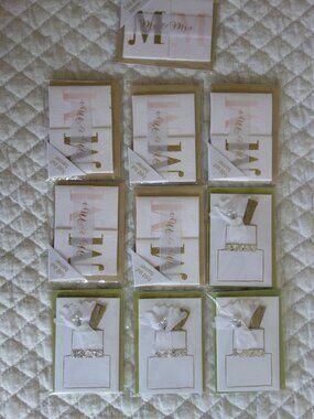 Lot of 10 NIP MERI MERI England Mini Wedding Cards, Mr & Mrs Banner $2.50 ea